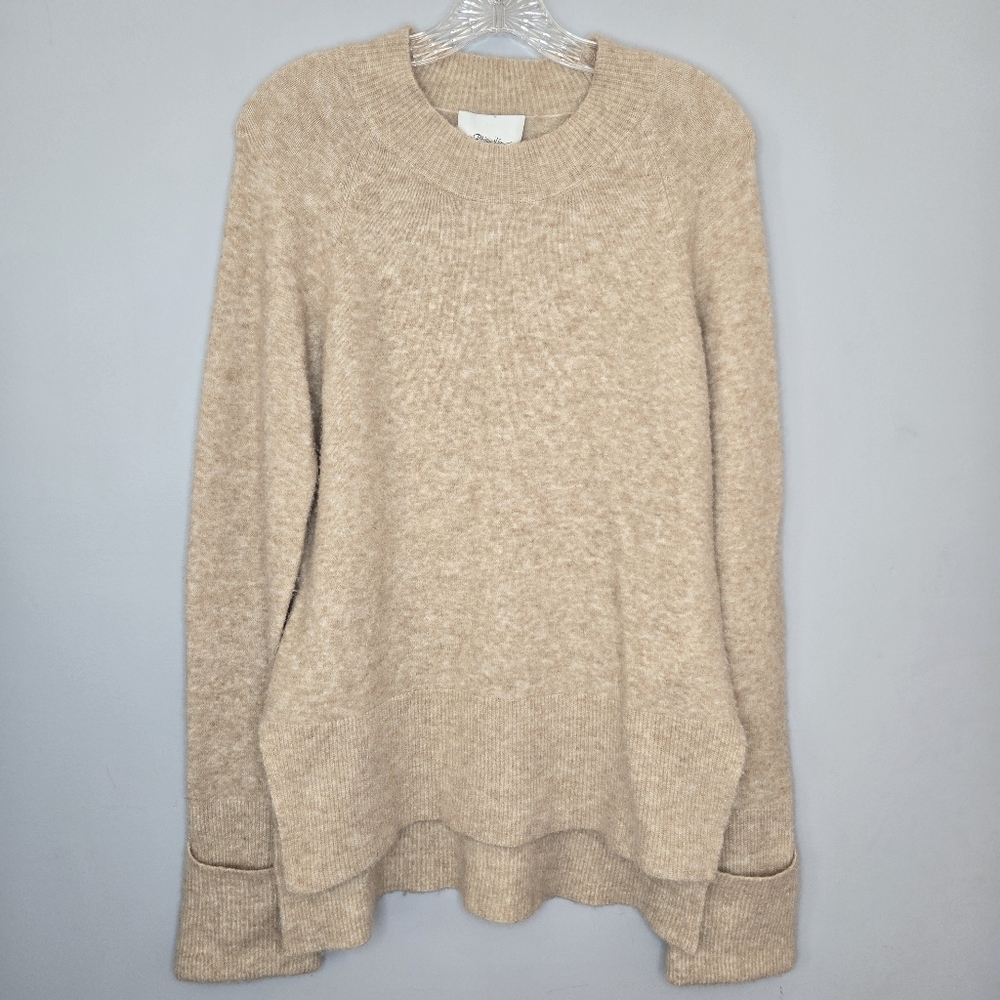 3.1 Phillip Lim Lofty Ragland Pullover Sweater Ecru Hi Low Wool Alpaca Sz Large - Picture 2 of 8